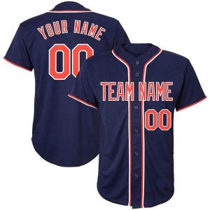 Custom Baseball Jersey Embroidered Your Names and Numbers – Navy Red