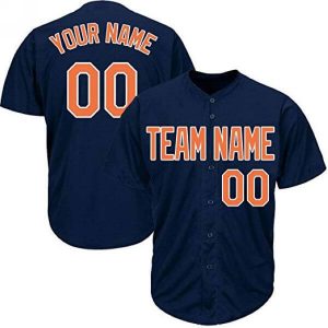 Custom Baseball Jersey Embroidered Your Names and Numbers – Navy Orange