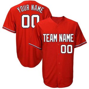 Custom Baseball Jersey Embroidered Your Names and Numbers – Red White
