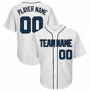 Custom Baseball Jersey Embroidered Your Names and Numbers – White/Blue