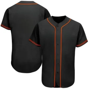 Youth & Adult Black Full Button Baseball Jersey