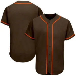 Youth & Adult Brown Full Button Baseball Jersey