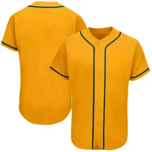 Youth & Adult Gold-Green Full Button Baseball Jersey