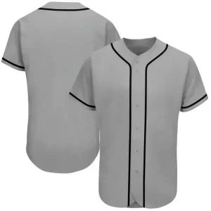 Youth & Adult Gray Full Button Baseball Jersey