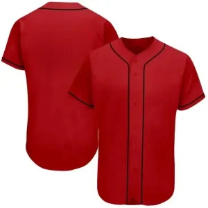 Youth & Adult Red Full Button Baseball Jersey